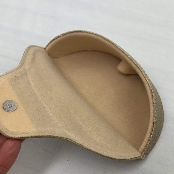 Via Spiga Gold Leather Glasses Case - Snakeskin Embossed Leather, 7”x3” - Picture 8 of 8